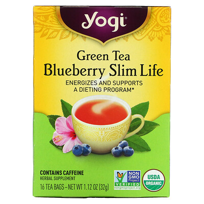 Купить Yogi Tea Slim Life, зеленый чай с черникой, 16 чайных пакетиков, 32 г (1, 12 унции)