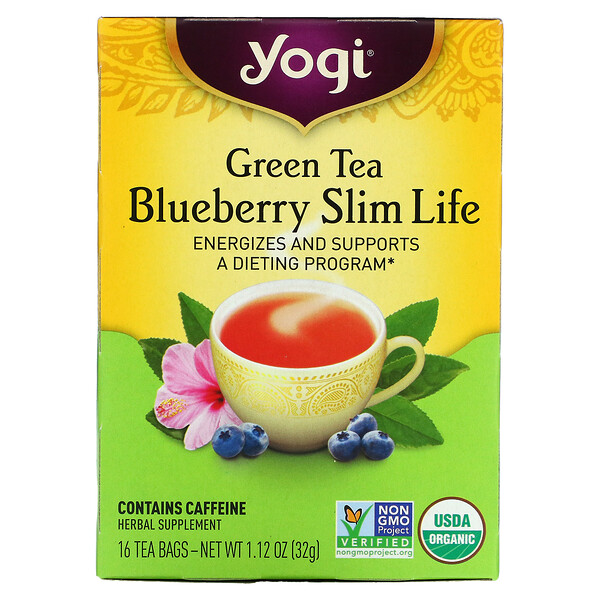 Yogi Tea‏, Green Tea Blueberry Slim Life, 16 Tea Bags, 1.12 oz (32 g)