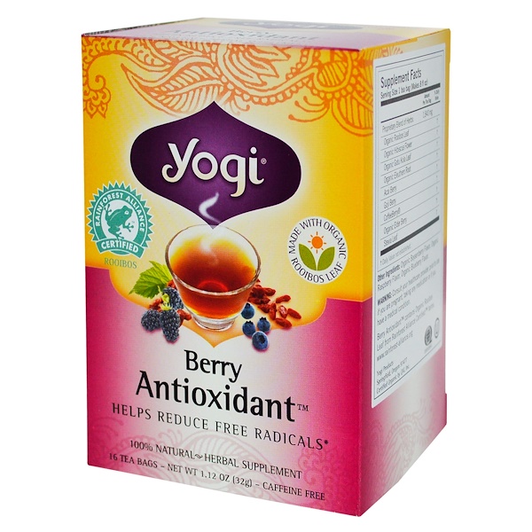 Yogi Tea, Berry Antioxidant, Caffeine Free, 16 Tea Bags, 1.12 oz (32 g