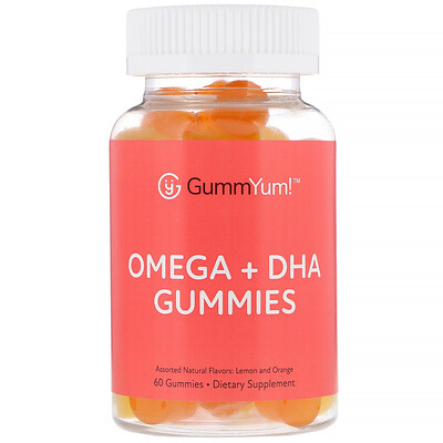 GummYum! Жевательные таблетки с омега и ДГК, с разными натуральными ароматизаторами, 60 шт.