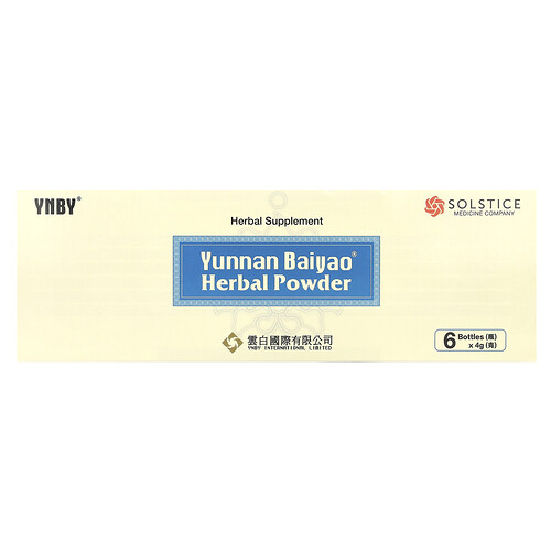 Yunnan Baiyao Herbal Powder, 6 Bottles, 4 g Each