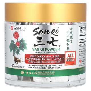Yunnan Baiyao, San Qi Powder, San-Qi-Pulver, 60 Päckchen, je 2 g (0,071 oz.).