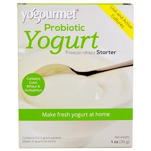 Отзывы о Егурмет, Probiotic Yogurt, Freeze-Dried Starter, 6 Packets, 5 g Each