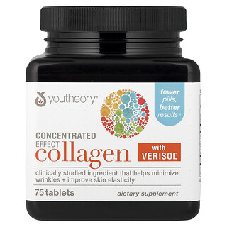 Youtheory, Colágeno de efecto concentrado con Verisol®, 75 comprimidos