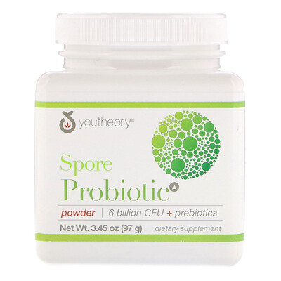Youtheory Spore Probiotic Powder, 6 Billion CFU, 3.45 oz (97 g)