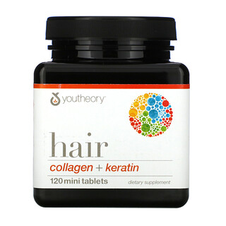 Youtheory, Hair, Collagen + Keratin, 120 Mini Tablets