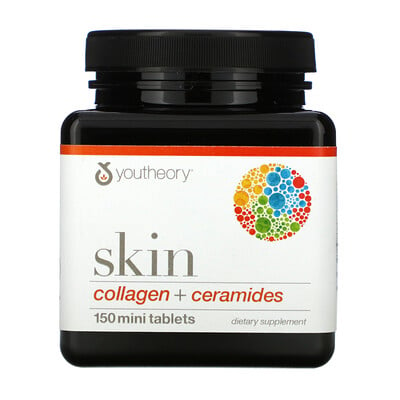 Youtheory Skin, Collagen + Ceramides, 150 Min Tablets