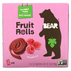 Bear‏, Fruit Rolls, Raspberry, 5 Packs, 0.7 oz (20 g) Each