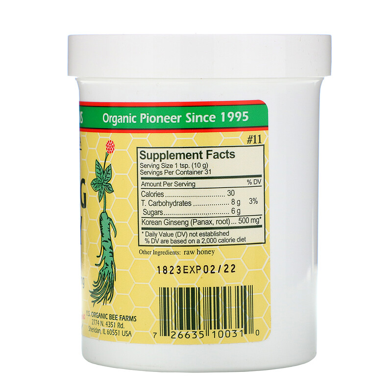 Y.S. Eco Bee Farms, Ginseng Honey, 11.0 oz (311 g) iHerb