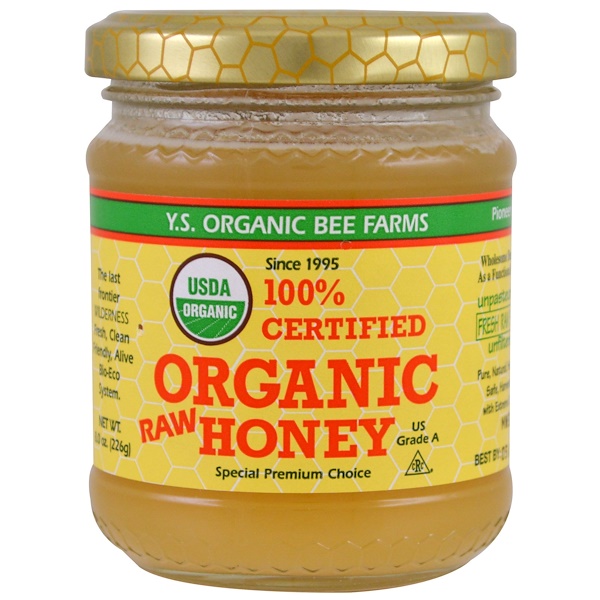 Y.S. Eco Bee Farms, 100％認定オーガニック未加工ハチミツ、8.0 oz (226 g)