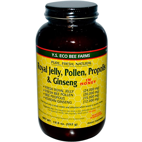 Royal Jelly, Pollen, Propolis & Ginseng, In Honey, 19.5 oz (552 g)