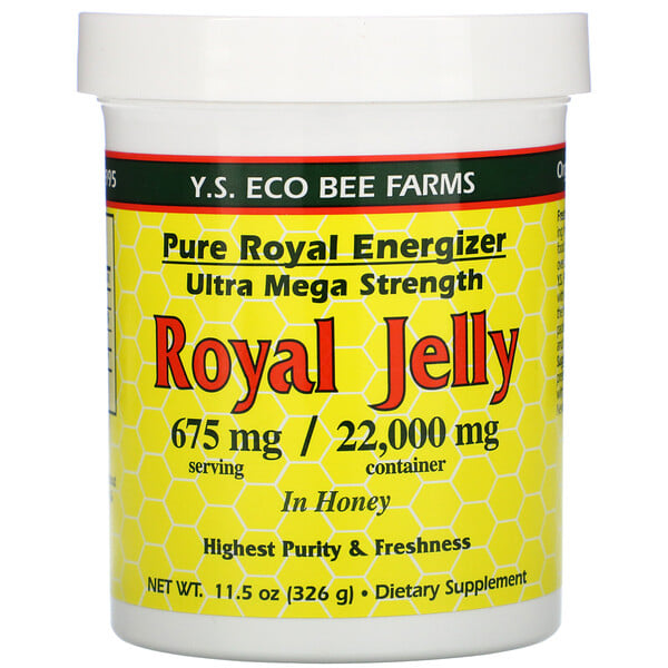 Y.S. Eco Bee Farms, 꿀에 든 로열젤리, 675mg, 326g(11.5oz)
