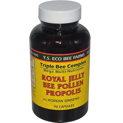 

Royal Jelly, Bee Pollen, Propolis, Plus Korean Ginseng, 90 Capsules