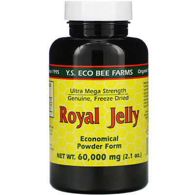 Y.S. Eco Bee Farms Маточное молочко, экономичная порошковая форма, 60 000 мг (2,1 унции)