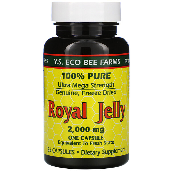 Y.S. Eco Bee Farms, Gelée Royale, 2000 mg, 35 Kapseln