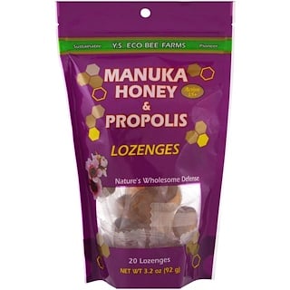 Y.S. Eco Bee Farms, Manuka Honey & Propolis Lozenges, 20 Lozenges, 3.2 oz (92 g)