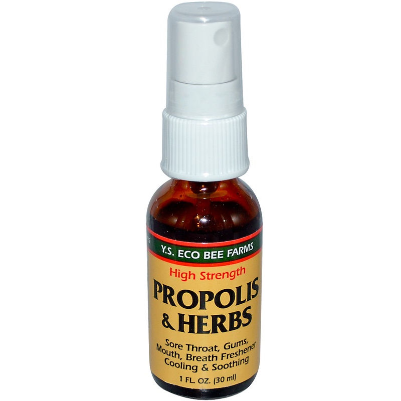 Y.S. Eco Bee Farms, Propolis & Herbs, High Strength, Spray, 1 fl oz (30