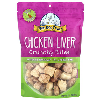 Yeti Dog Chew, Ropogós falatkák, kutyáknak, csirkemáj, 110 g