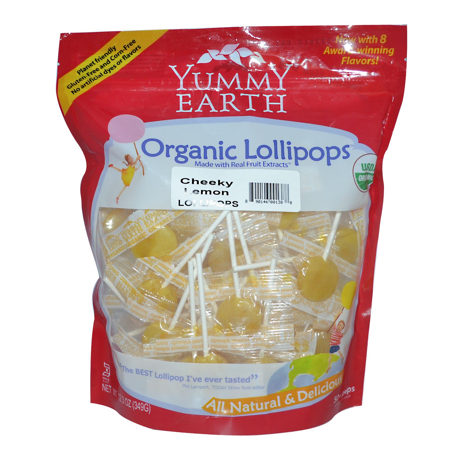 Yummy Earth Organic cheeky Lemon lollipop - 12.3oz (890146001388)