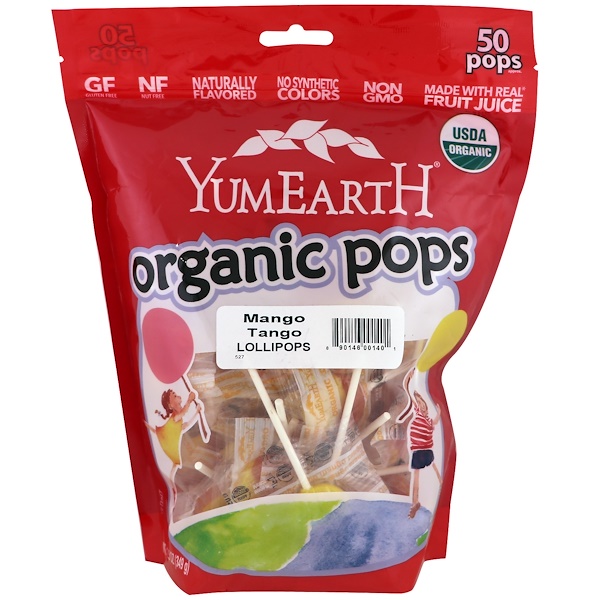 Yummy Earth lollipop og mango tngo bg 1lb (890146001401)