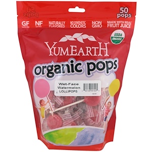 Отзывы о Ям Ерт, Organic Lollipops, Wet-Face Watermelon, 50 Pops, 12.3 oz (349 g)