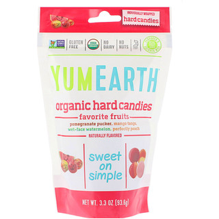 YumEarth, Органические леденцы, любимые фрукты, 3,3 унц. (93,6 г)