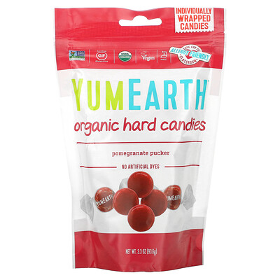 

YumEarth, Organic Hard Candies, Pomegranate Pucker, 3.3 oz (93.6 g)