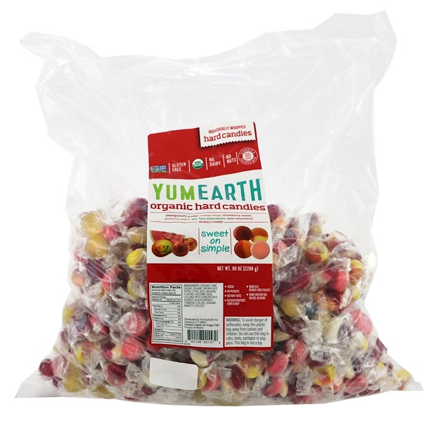 YumEarth, Органические леденцы, ассорти вкусов, 80 унций (2268 г)