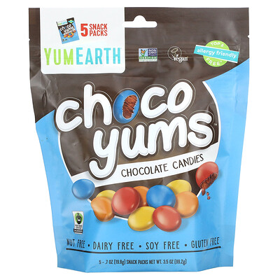 

YumEarth Choco Yums Chocolate Candies 5 Snack Packs 0.7 oz (19.8 g) Each