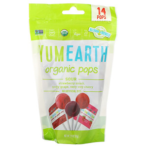 Отзывы о Ям Ерт, Organics, Sour Pops, Assorted Flavors, 14 Pops, 3 oz (85 g)