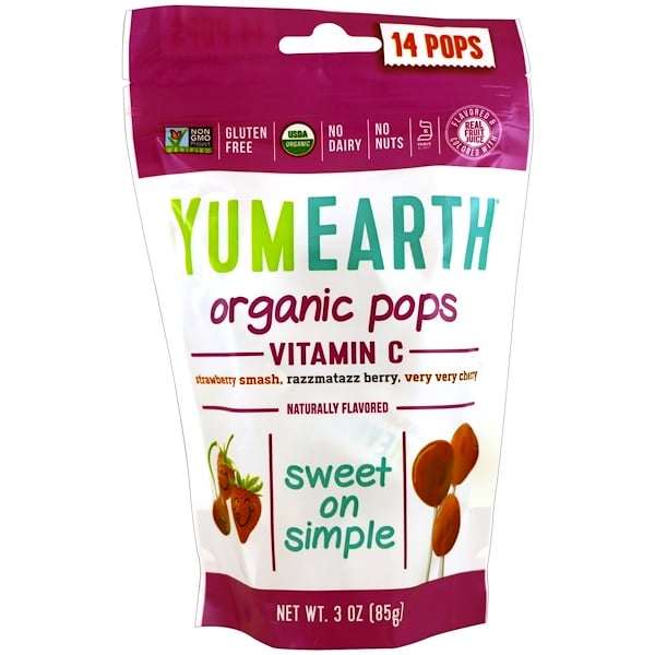 YumEarth, Органические леденцы с витамином C, 14 леденцов, 85 г (3 унции)