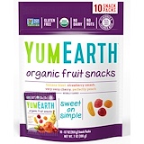 YumEarth, Фруктовые закуски органического происхождения, оригинальные, 10 пакетов, 19,8 г (0,7 унции) каждый отзывы