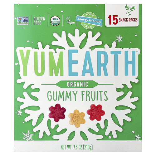 YumEarth, Organic Gummy Fruits, Bio-Fruchtgummis, 15 Snack-Packs, je 14 g (0,5 oz.).