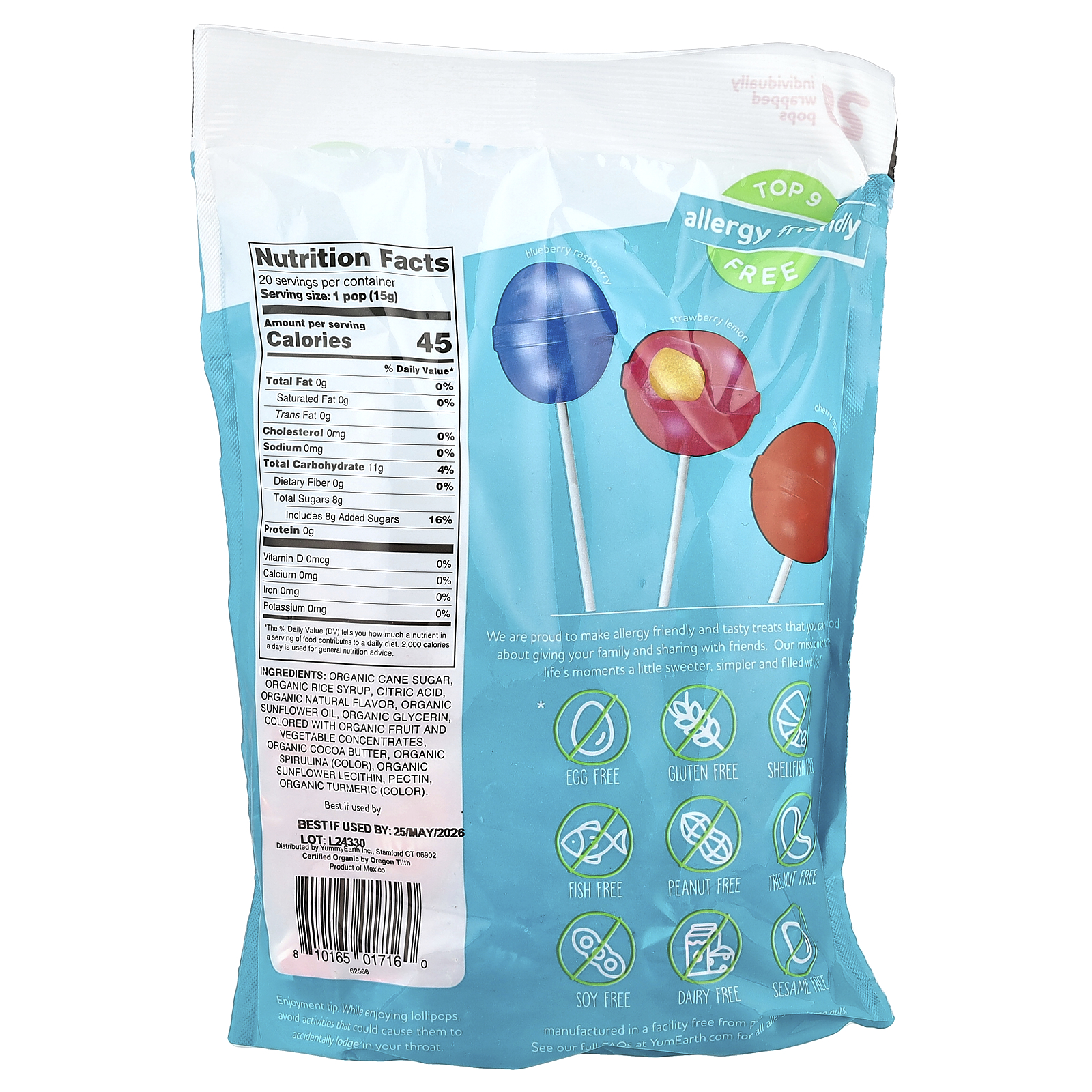 YumEarth, Organic Duopops™, Variety, 20 Pops, 10.6 oz - Walmart.com