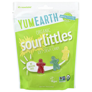 YumEarth, Organic SourLittles™, жевательные конфеты, со вкусом клубники, голубой малины и лимона, 142 г (5 унций)