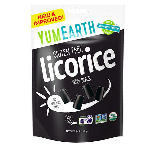 YumEarth, Gluten Free Licorice, Black, 5 oz (142 g)