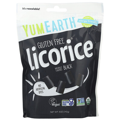 YumEarth  Gluten Free Licorice  Black  5 oz (142 g)