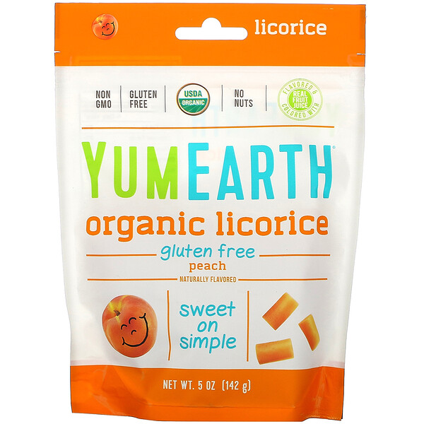Organic Licorice, Peach, 5 oz (142 g)