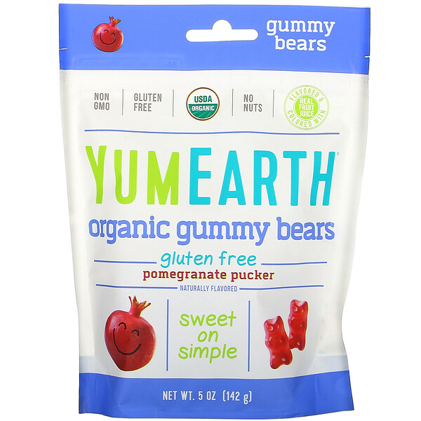YumEarth‏, Gummy Bears, Pomegranate Pucker, 5 oz (142 g)