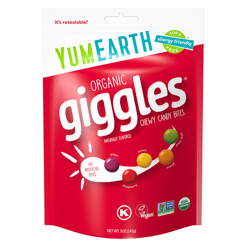 Yumearth Organic Giggles™, Chewy Candy Bites, 5 oz (142 g)