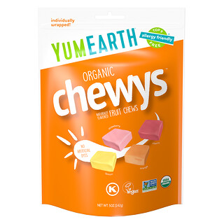 YumEarth, Organic Chewys™, hedelmäpureskelutabletit, 142 g