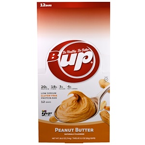 YUP, B Up, протеиновый батончик, арахисовое масло, 12 батончиков , 2.2 унции(62 г) каждый