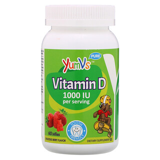 YumV's, Vitamina D, Delicioso Sabor de Frutos Silvestres, 1.000 UI, 60 Geleias
