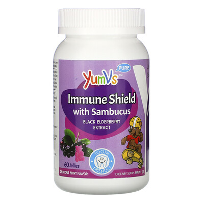 YumV's Иммунная защита с бузиной, великолепный ягодный вкус, 60 желейных таблеток