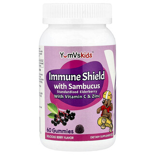 YumVs, Escudo inmunitario con gomitas de Sambucus, Baya deliciosa, 60 gomitas