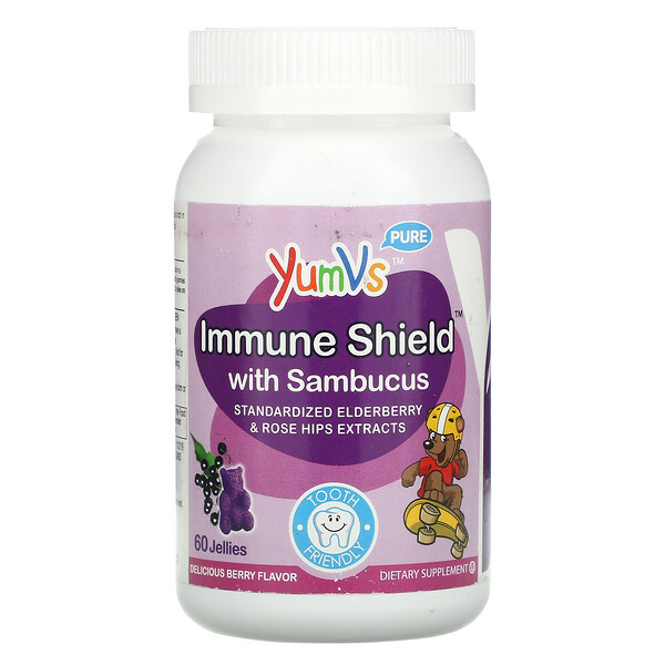 YumV's‏, Immune Shield بالخمان، نكهة التوت، 60 قطعة من الحلوى الهلامية