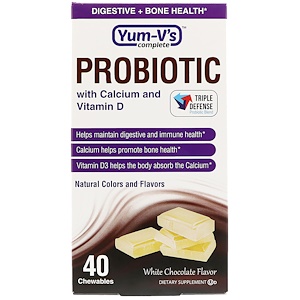 Отзывы о Ям Вис, Probiotic with Calcium and Vitamin D, White Chocolate Flavor , 40 Chewables