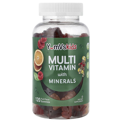 YumVs, Gomitas multivitamínicas con minerales, Fruta, 120 gomitas