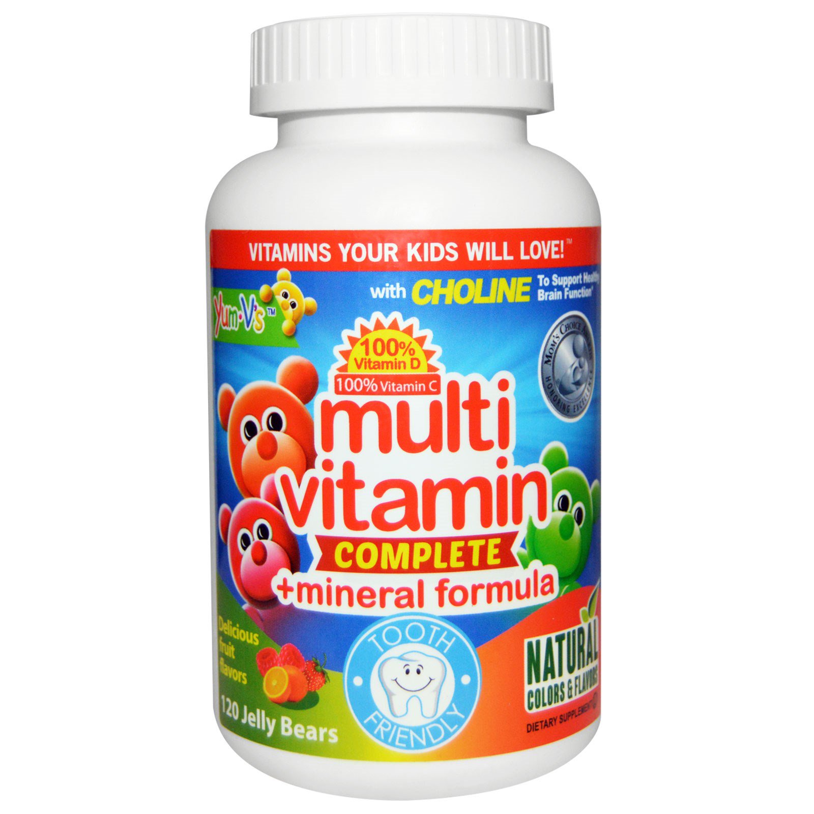 Yum-V's, Формула мультивитамины + минералы, Вкус восхитительных фруктов, 120 жевательных мишек