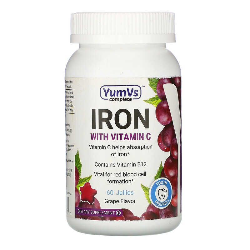 YumV's, Iron with Vitamin C, Grape Flavor, 60 Jellies iHerb